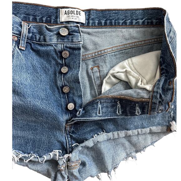 AGOLDE Parker‎ Vintage Cutoff Organic Denim Shorts in Rock Steady Size 29 - Picture 8 of 9